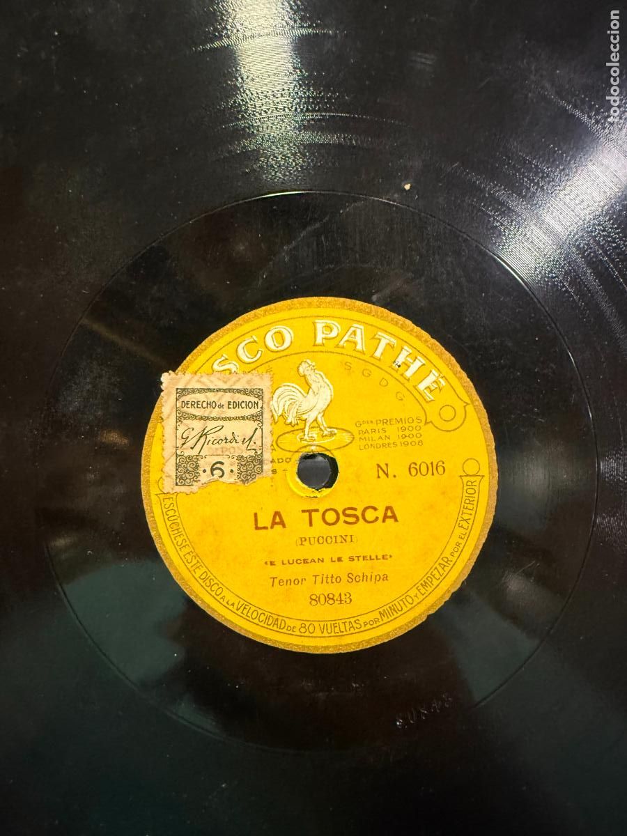 Discos de pizarra: DISCO PIZARRA - LA TOSCA - Foto 1