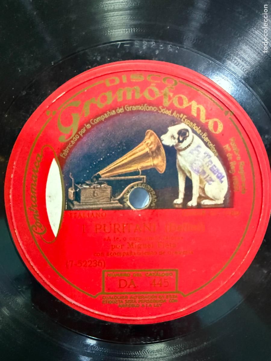 Discos de pizarra: DISCO PIZARRA - PURITANI - EL TRUST DE LOS TENORIOS - Foto 2