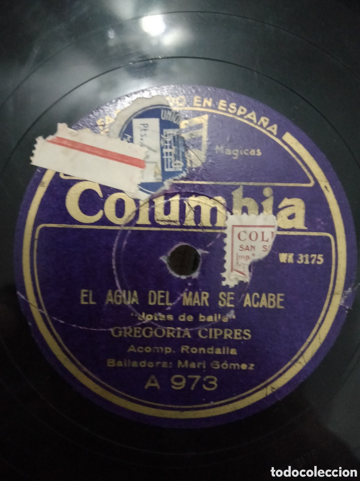 Discos de pizarra: Disco JOTA Gregoria Cipres - Foto 1