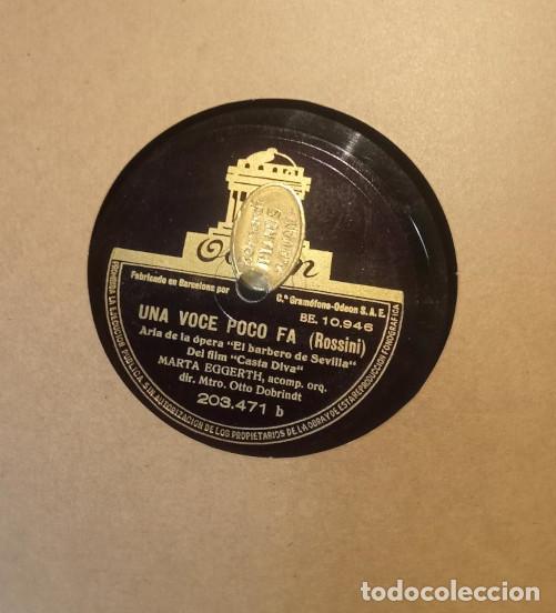 Discos de pizarra: 10&rdquo; BELLINI / ROSSINI - Occhi Puri Che Incantate / Una Voce Poco Fa - MARTA EGGERTH - ODEON (EX) - Foto 2