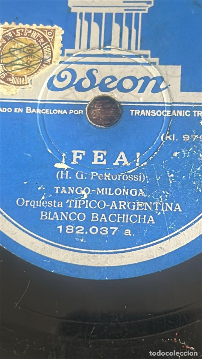 Discos de pizarra: DISCO DE PIZARRA ODEON FEA Y ANGUSTIA TANGO ORQUESTA TIPICO ARGENTINA - Foto 4