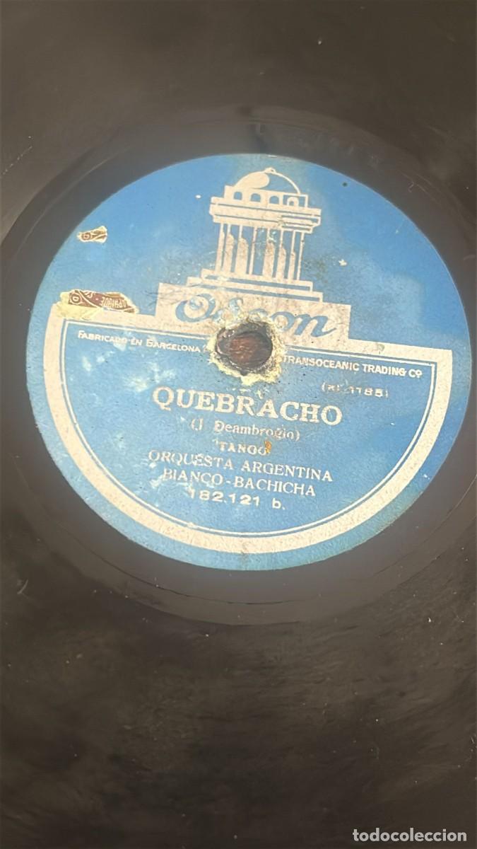 Discos de pizarra: DISCO DE PIZARRA ODEON TANGO ORQUESTA ARGENTINA BIANCA BACHICHA - QUEBRACHO Y MAIPU - Foto 3