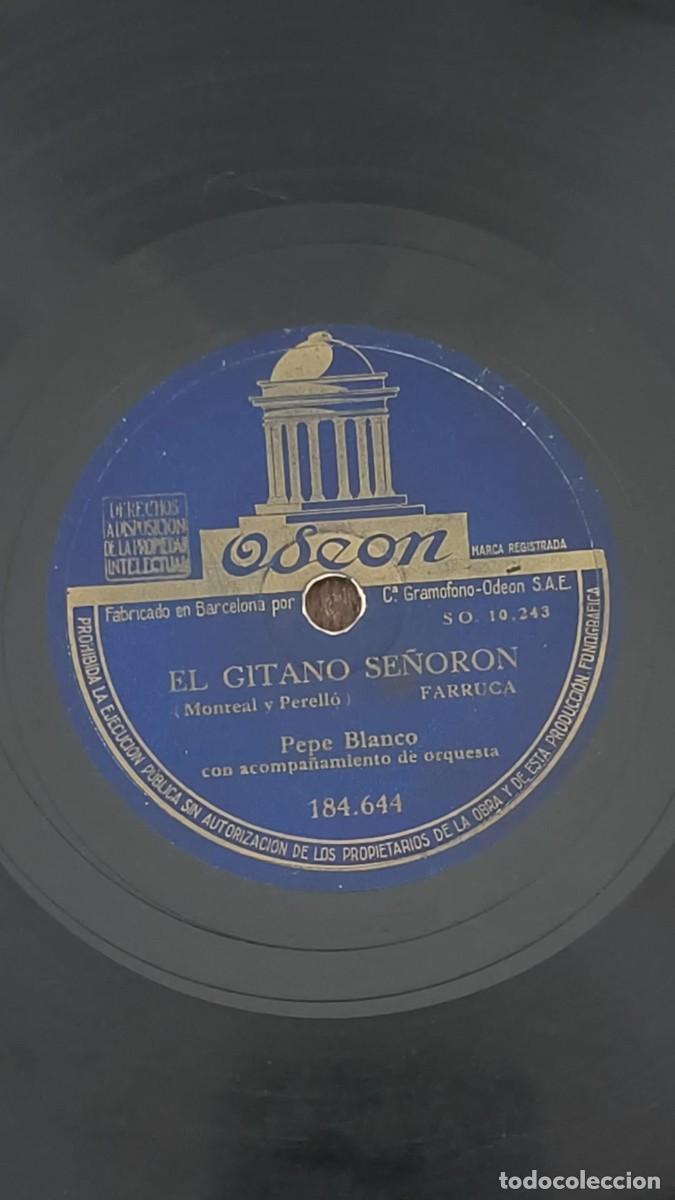 Discos de pizarra: DISCO DE PIZARRA ODEON EL GITANO SE&Ntilde;ORON Y EL ZAPATERO DE PEPE BLANCO - Foto 2