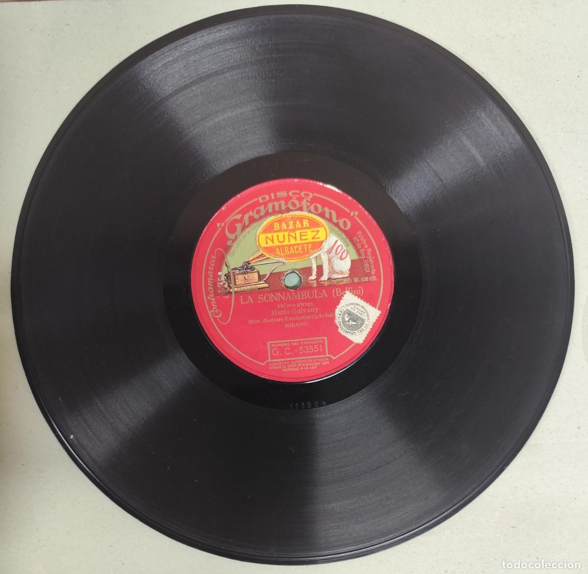 Discos de pizarra: Disco de pizarra &rdquo;La sonnambula&rdquo; (Bellini) - Foto 1
