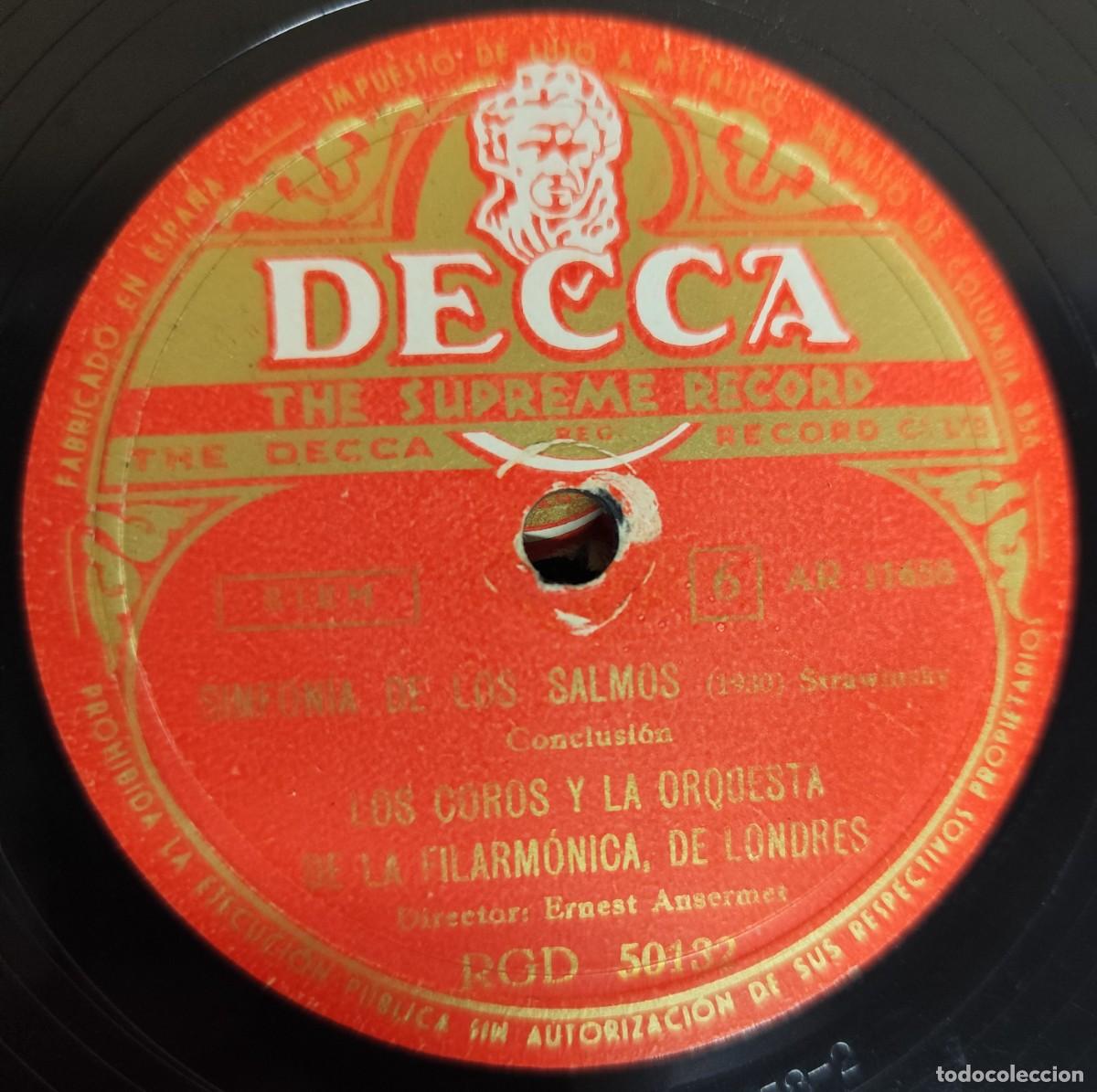 Discos de pizarra: DISCO DE PIZARRA - SINFON&Iacute;A DE LOS SALMOS 3 Y 4 - Foto 4