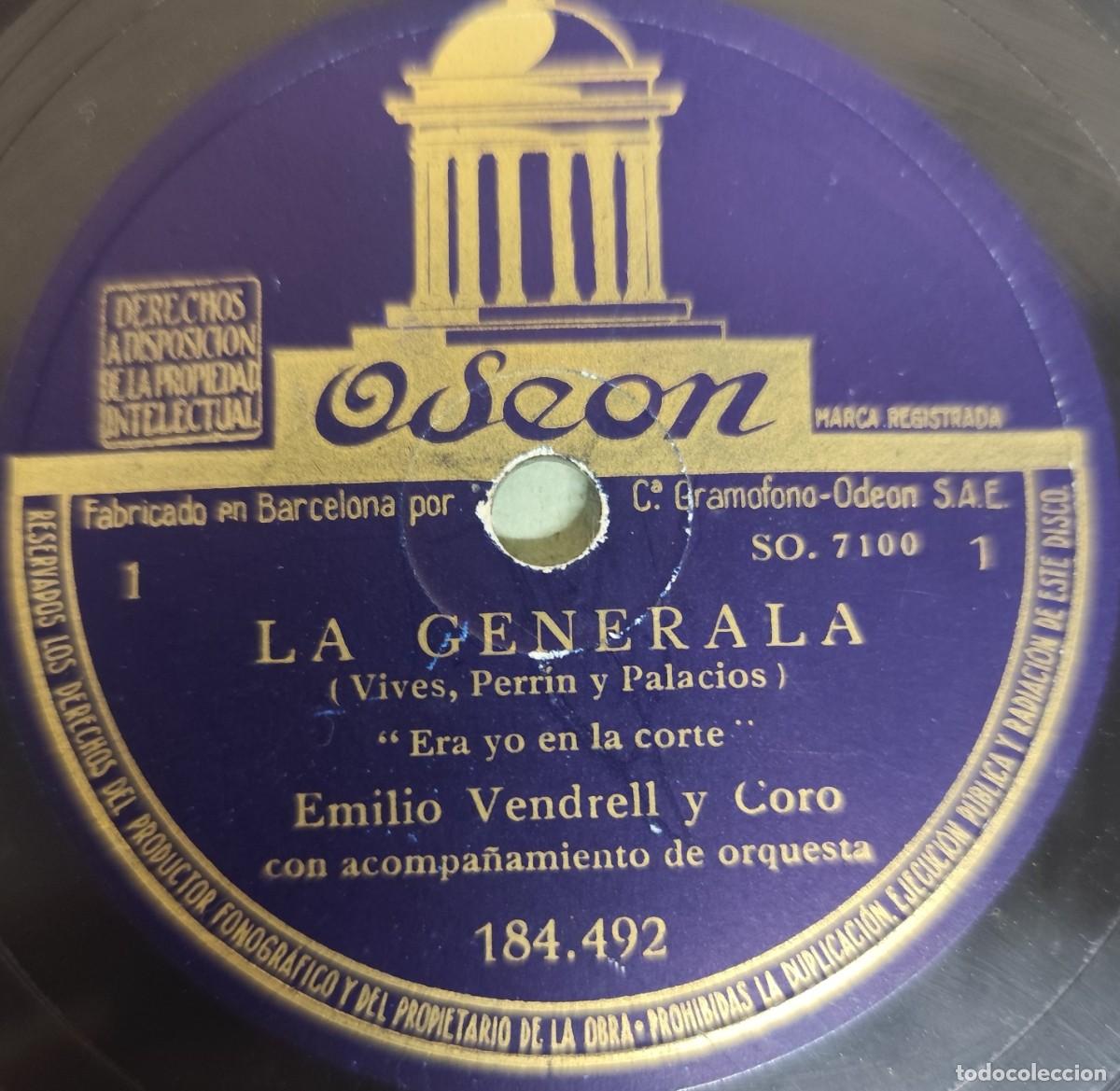 Discos de pizarra: Disco de pizarra La generala, Emilio Vendrell y coro 1-2 - Foto 4