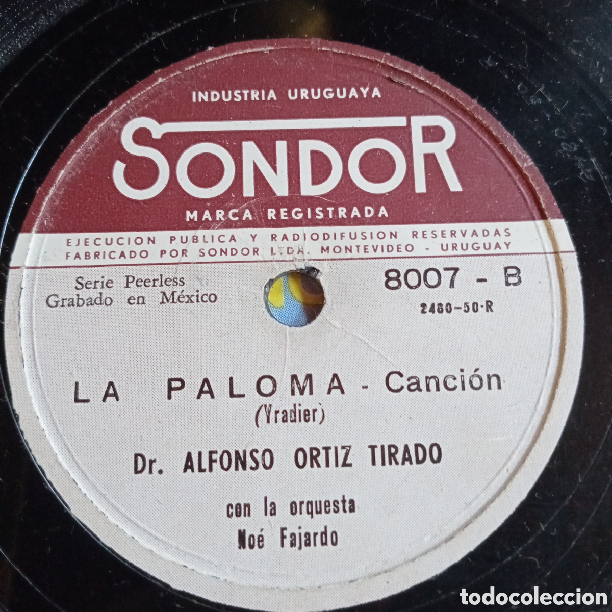 Discos de pizarra: ALFONSO O. TIRADO- LA PALOMA- AMAPOLA - Foto 1