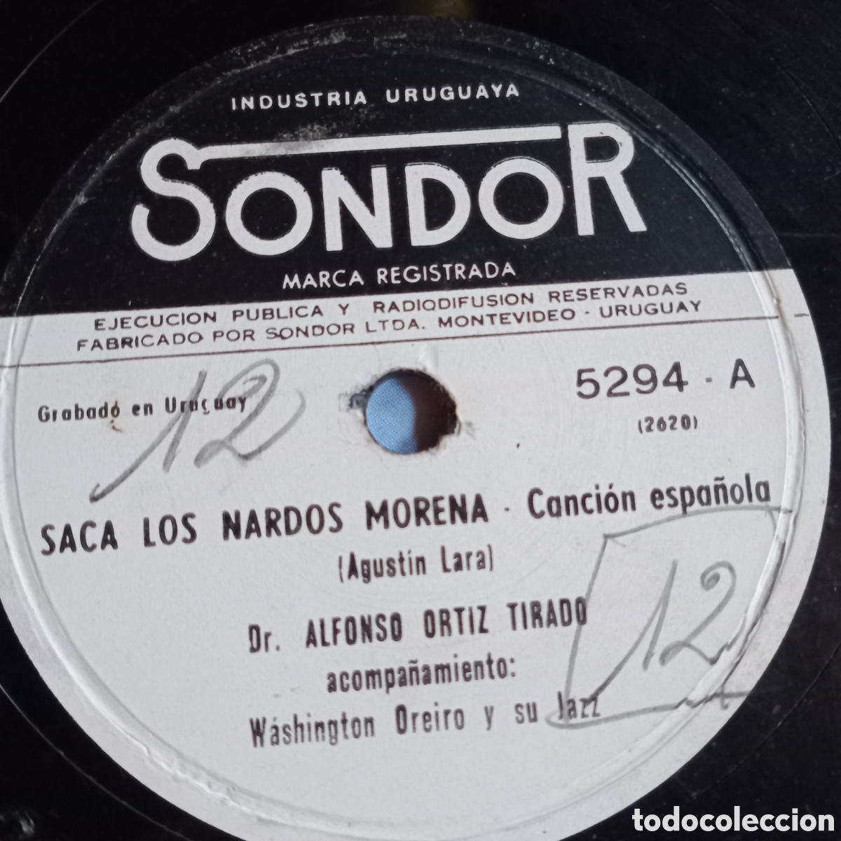 Discos de pizarra: SACA LOS NARDOS MORENA - ME VOY- A.O. TIRADO - Foto 2