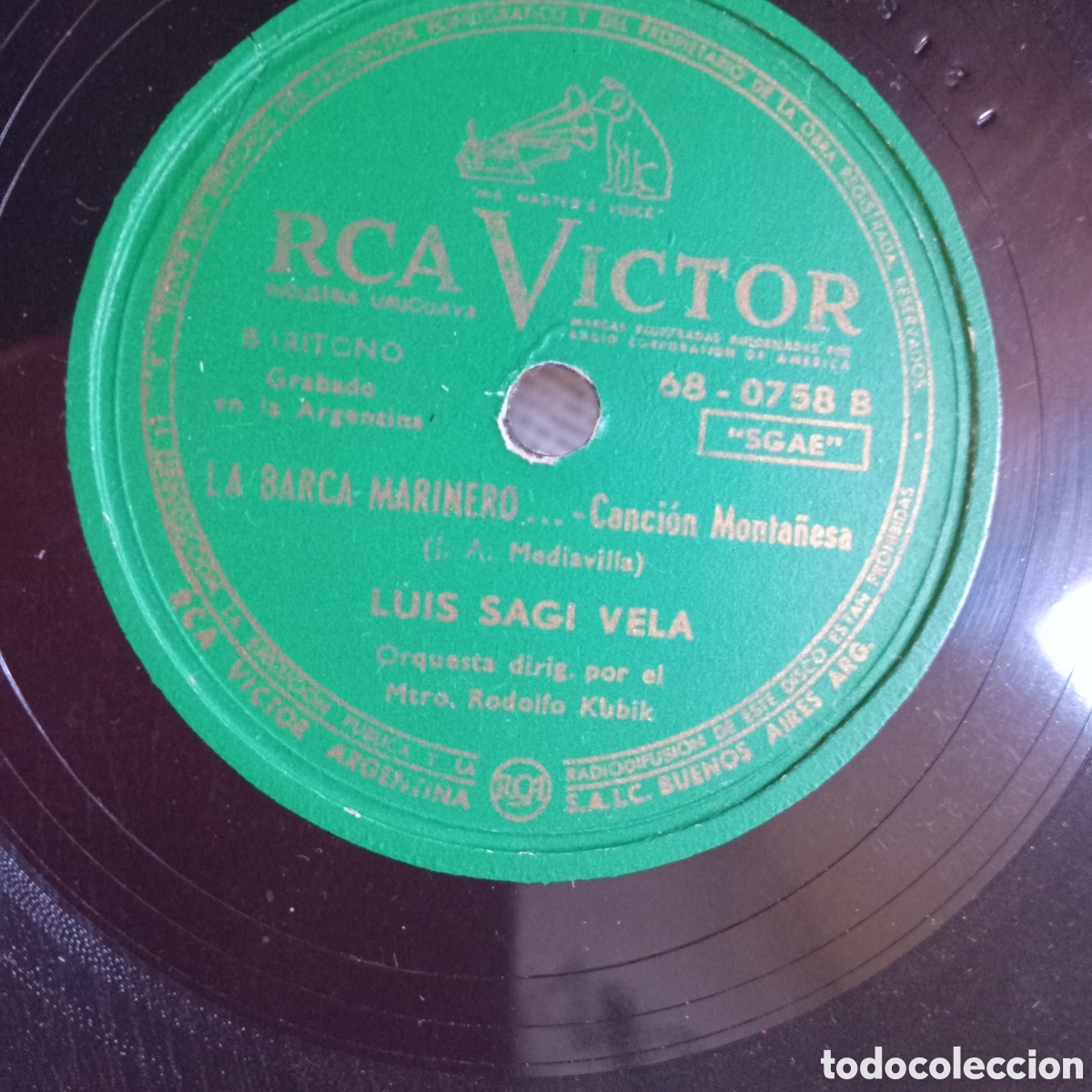 Discos de pizarra: LUIS SAGI VELA- EL GUITARRICO- LA BARCA NARINERO - Foto 2