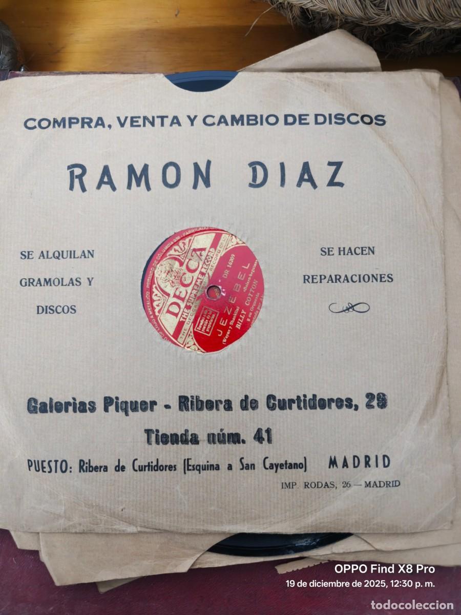 Discos de pizarra: DISCO DE PIZARRA JEZEBEL Y TENNESSEE VALS DE BILLY COTTON DECCA - Foto 2