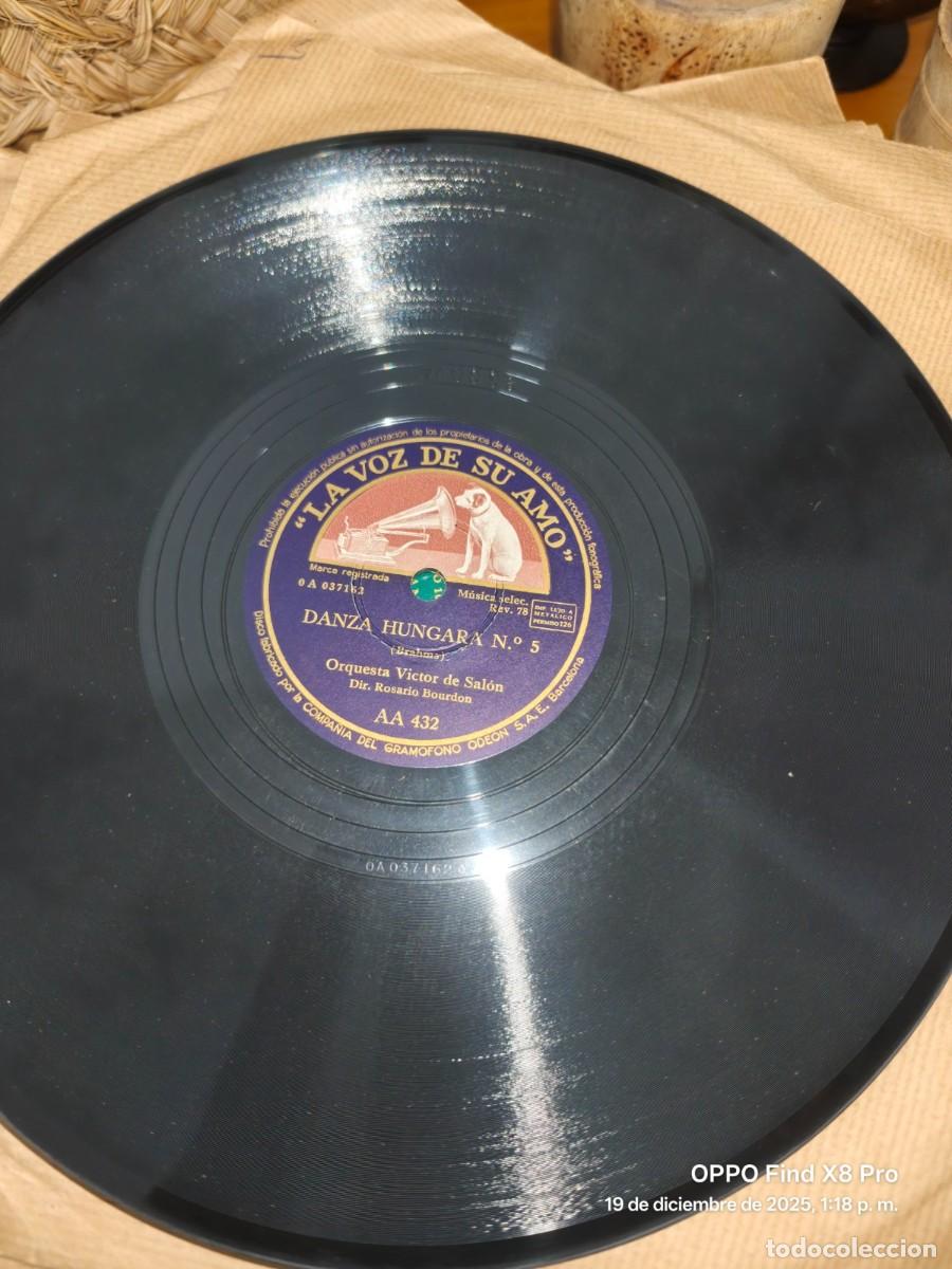 Discos de pizarra: DISCO DE PIZARRA CANCION DE CUNA Y DANZA HUNGARA N&ordm; 5 DE BRAHMS - Foto 1
