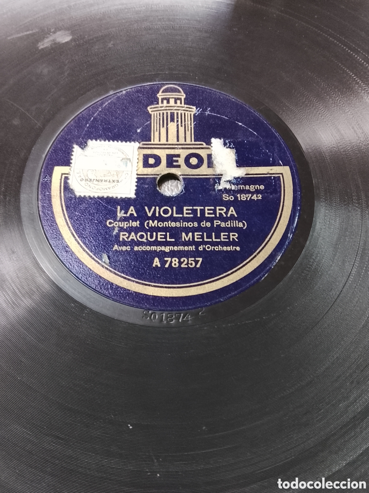 Discos de pizarra: Disco de pizarra milonguita Raquel Meller - Foto 2