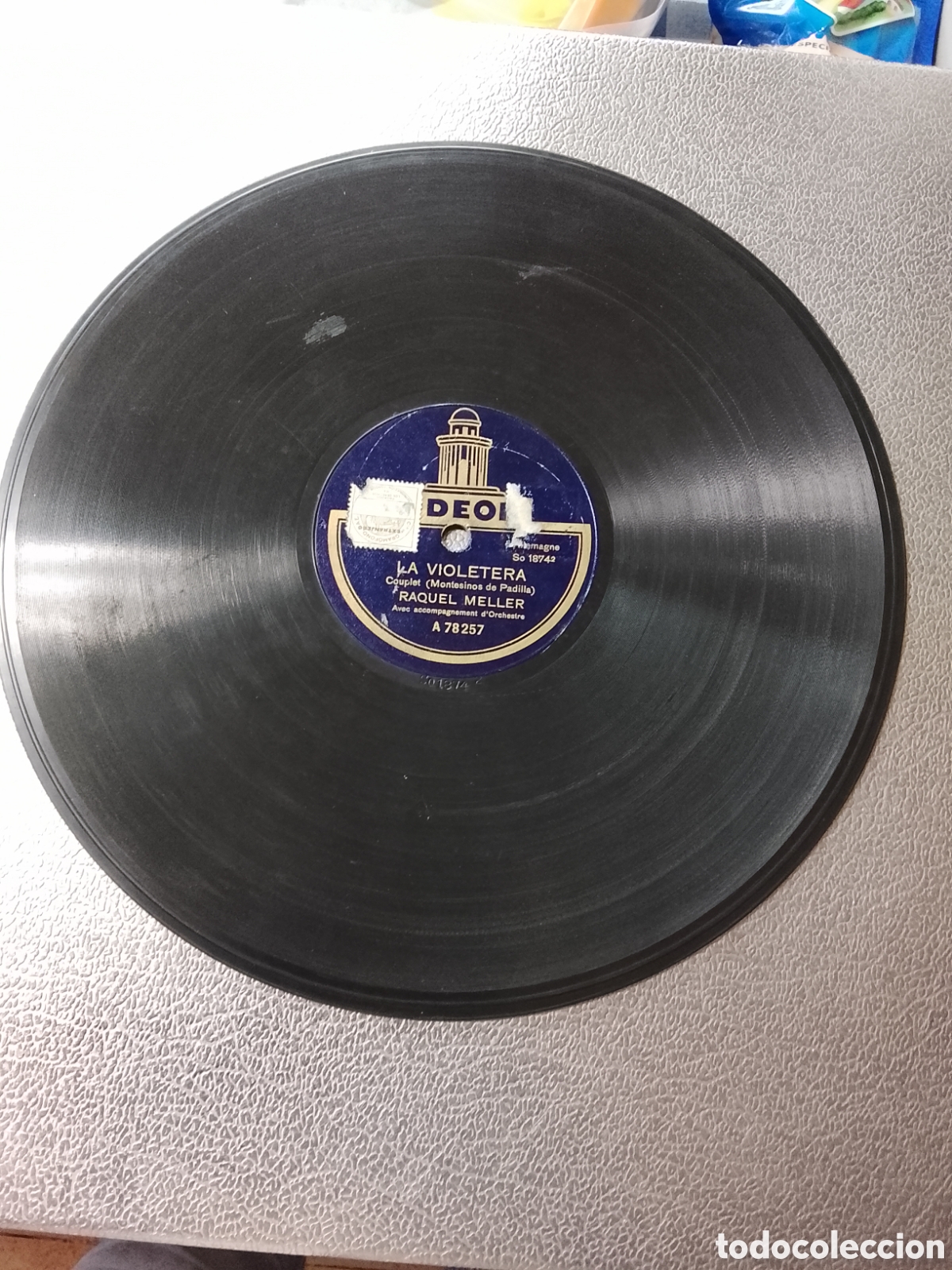 Discos de pizarra: Disco de pizarra milonguita Raquel Meller - Foto 3