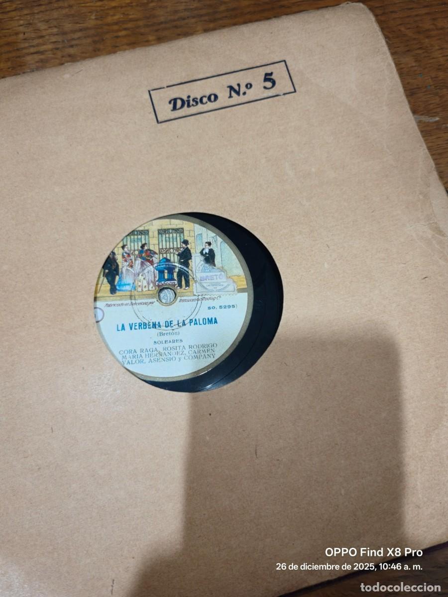 Discos de pizarra: CONJUNTO DE DISCOS DE PIZARRA VERBENA DE LA PALOMA 8 DISCOS ODEON - Foto 6