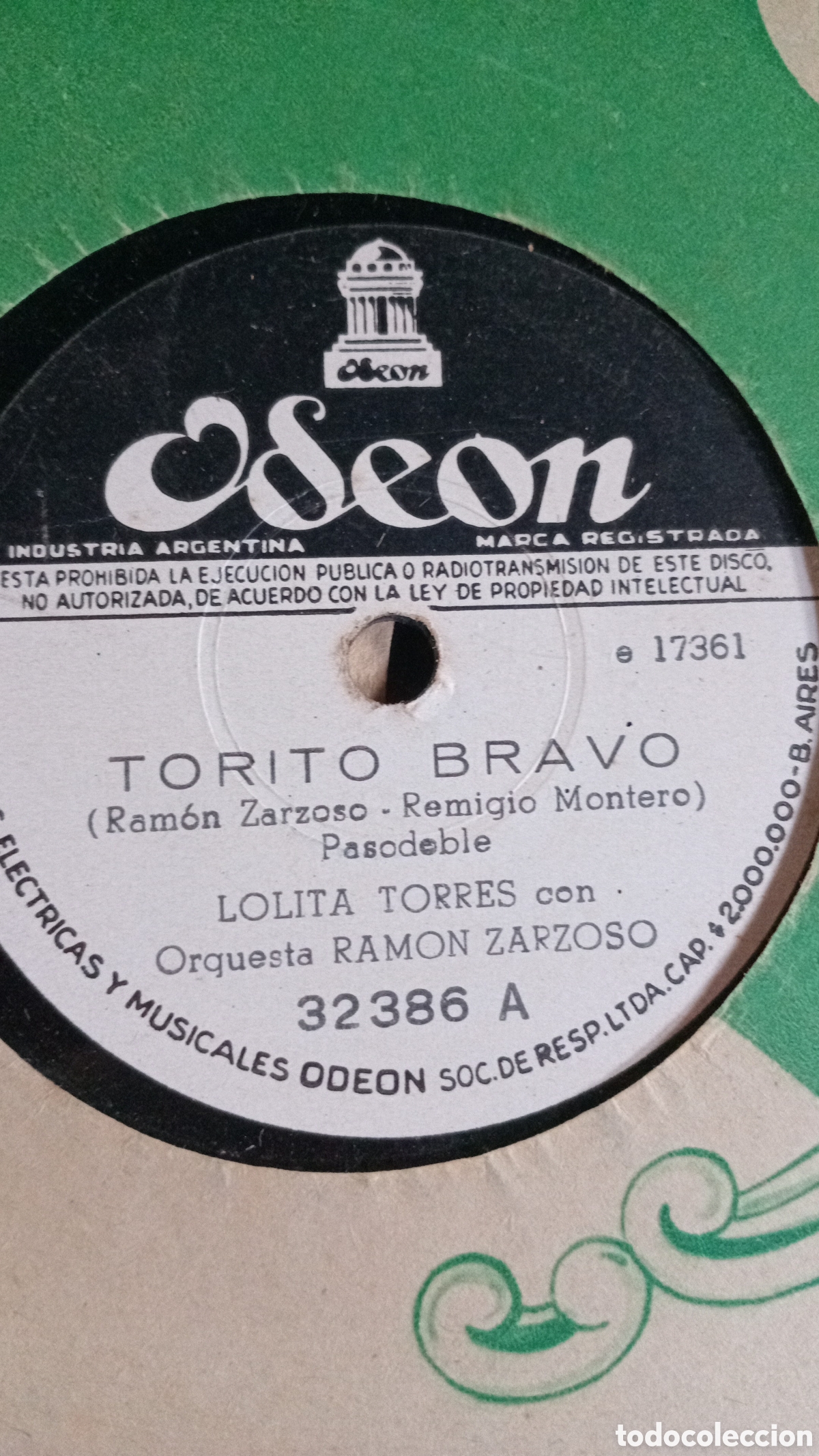 Discos de pizarra: LOLITA TORRES CABTA TORITO BRAVO - Foto 1