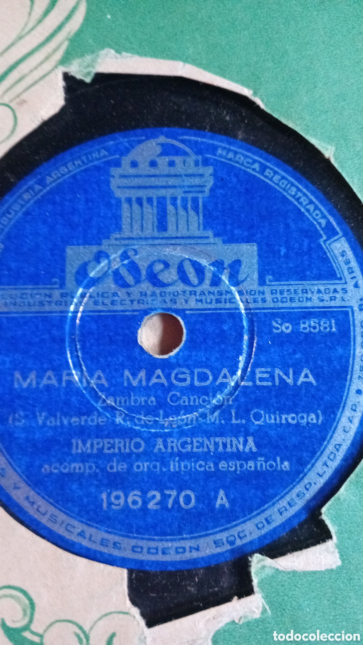 Discos de pizarra: PENA GITANA - IMPERIO ARGENTINA - Foto 2