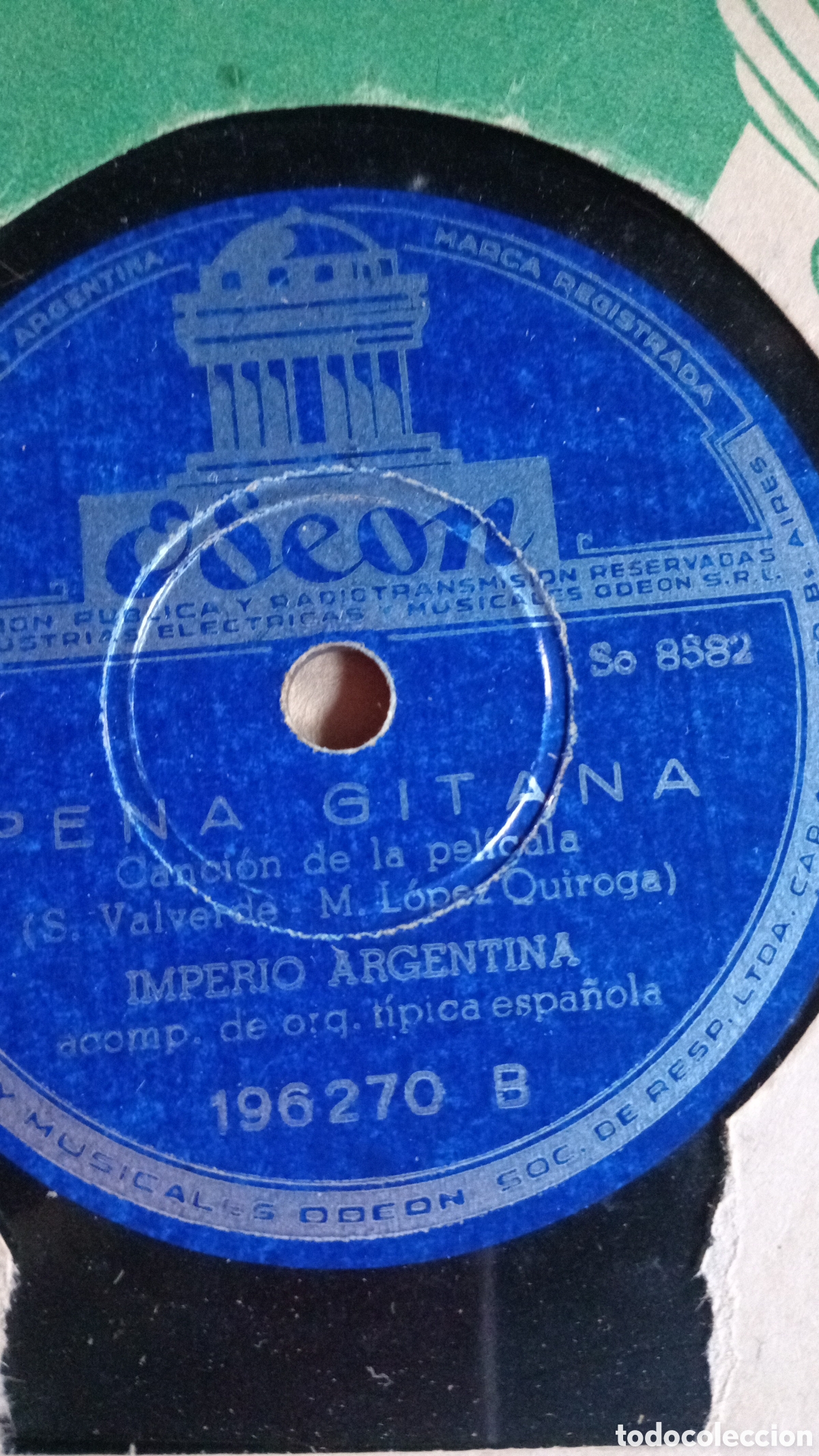 Discos de pizarra: PENA GITANA - IMPERIO ARGENTINA - Foto 1
