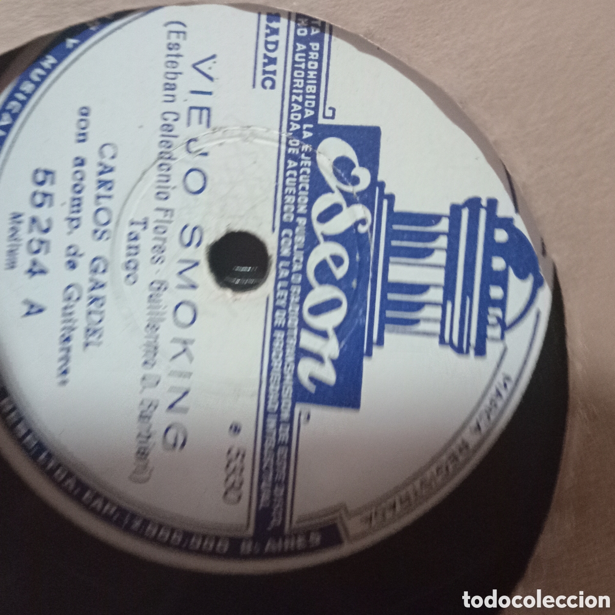 Discos de pizarra: VIEJO SMOKINS - MAMITA C.GARDEL - Foto 2