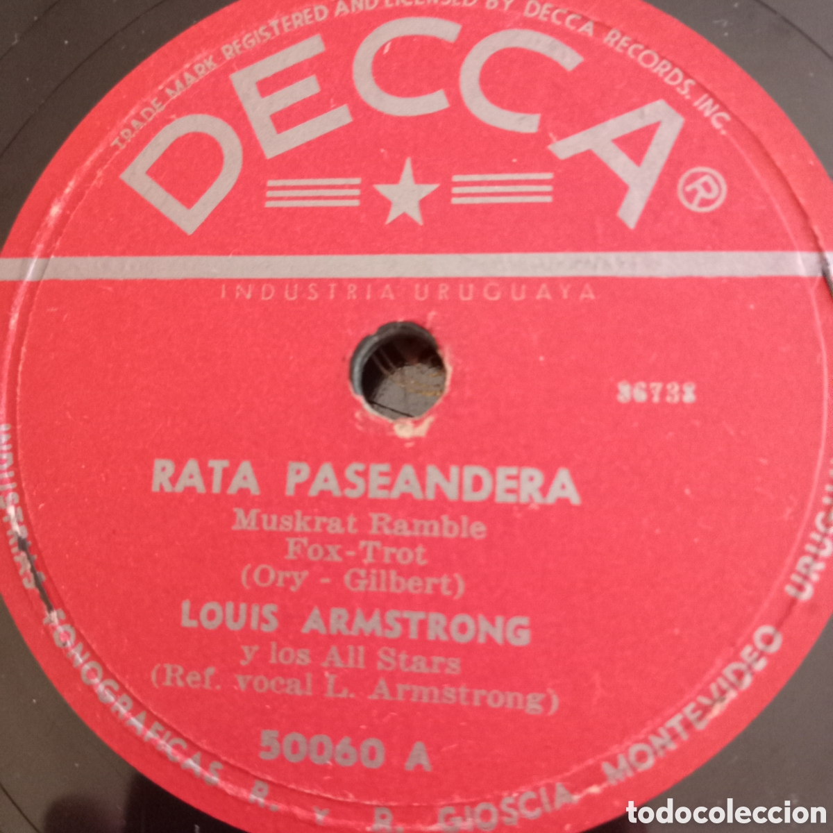 Discos de pizarra: LUIS ARMSTRONG- RATA PASEANDERA- SKOKIAAN - Foto 1