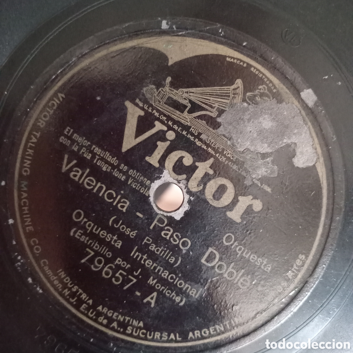 Discos de pizarra: LA CUMPARSITA - VALENCUA. TANGO Y PASO DOBLE - Foto 1
