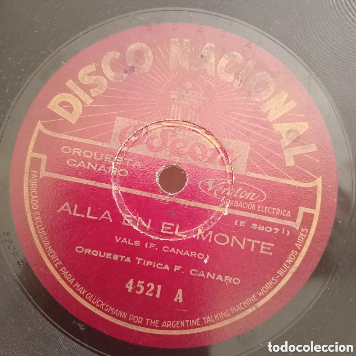 Discos de pizarra: CANARO Y SU ORQUESTA-ALLA EN EL MONTE-TORTURAS - Foto 2