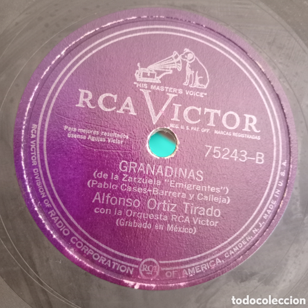 Discos de pizarra: ALFONSO O. TIRADO- MURCIA-GRANADINAS - Foto 1