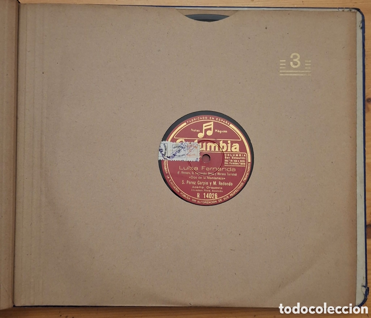Discos de pizarra: Albun Zarzuela LUISA FERNANDA - Foto 6