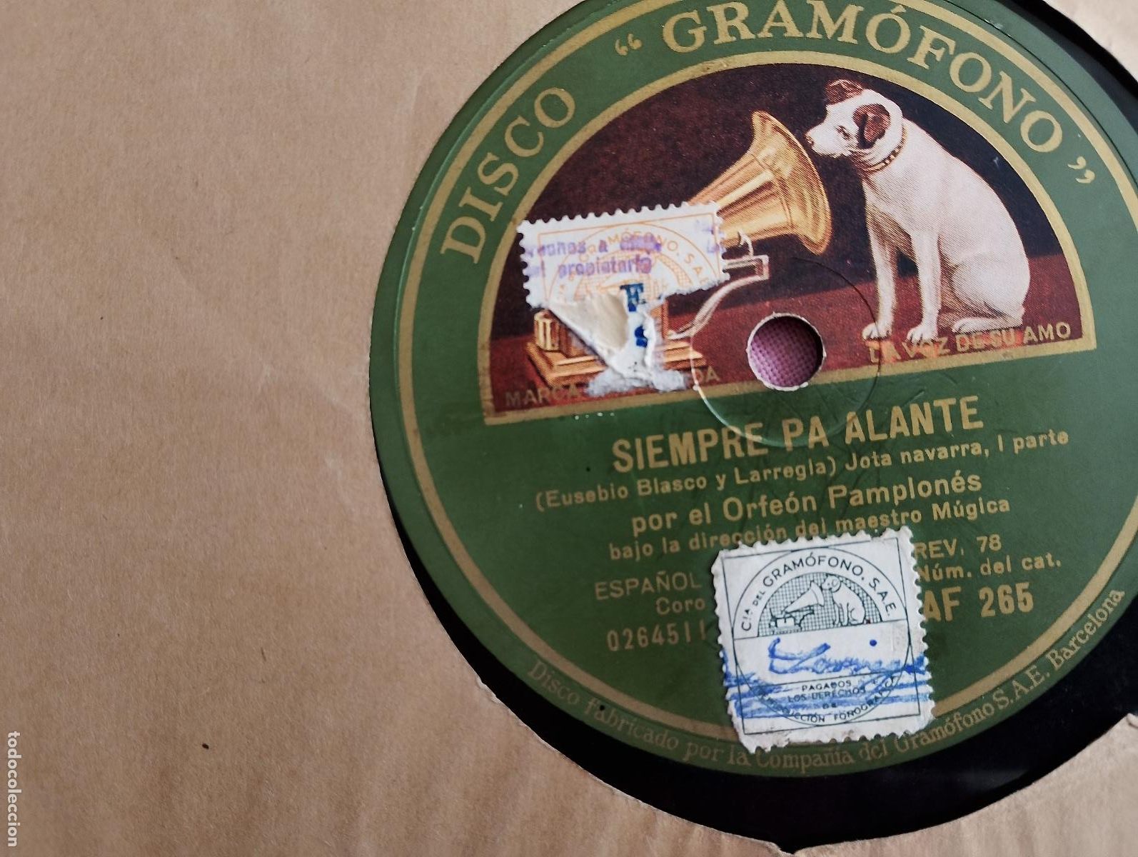 Discos de pizarra: Eusebio Blasco SIEMPRE PALANTE- Joaqu&iacute;n Larregla y Eusebio Blasco, - Foto 2