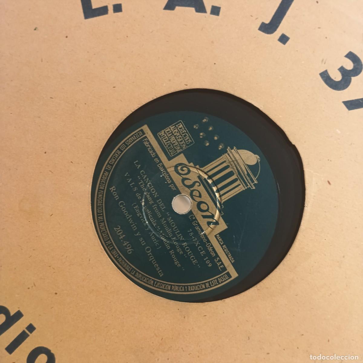 Discos de pizarra: La canci&oacute;n del Moulin rouge (Engwick y Auric)/ Candilejas (Chaplin). - Foto 1