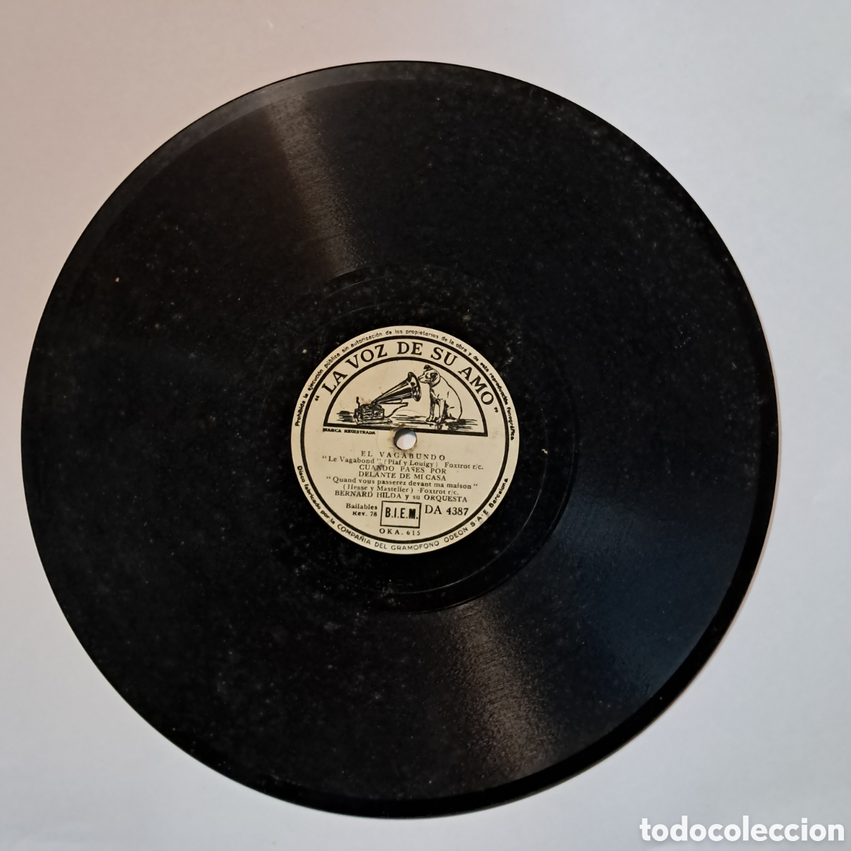 Discos de pizarra: La voz de su amo, El vagabundo ,Disco Pizarra - Foto 1