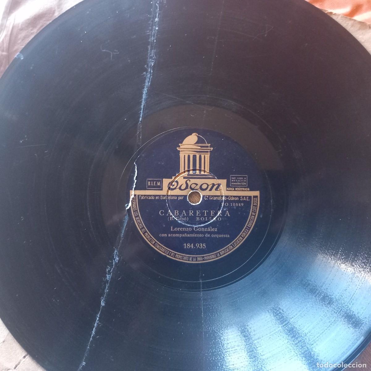 Discos de pizarra: Lorenzo Gonzalez - Cabaretera + Ni&ntilde;a (Ode&oacute;n, 1952) 184.935 - Foto 1