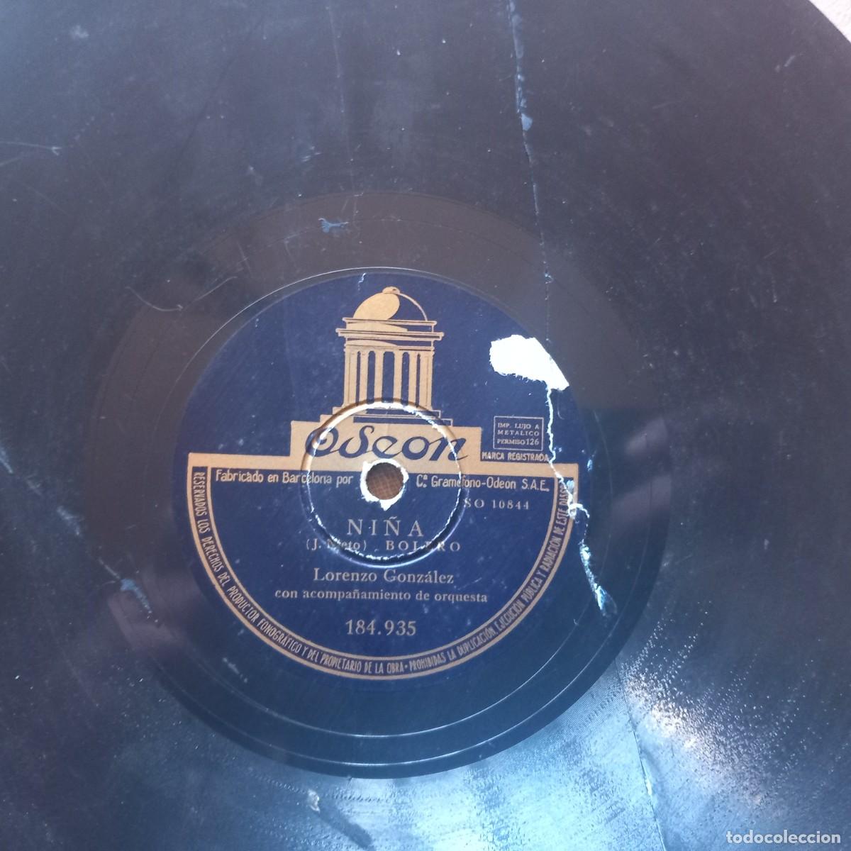 Discos de pizarra: Lorenzo Gonzalez - Cabaretera + Ni&ntilde;a (Ode&oacute;n, 1952) 184.935 - Foto 3
