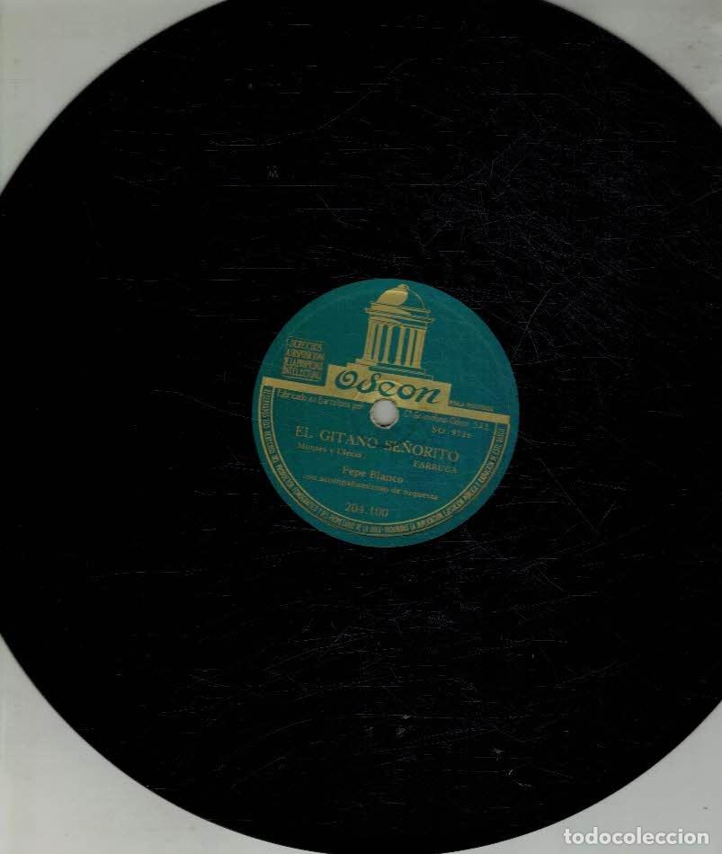 Discos de pizarra: Odeon. El gitano se&ntilde;orito. La Trini - Foto 1