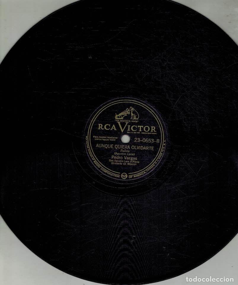 Discos de pizarra: RCA Victor. Aunque quiera olvidarte. Pecadora - Foto 1