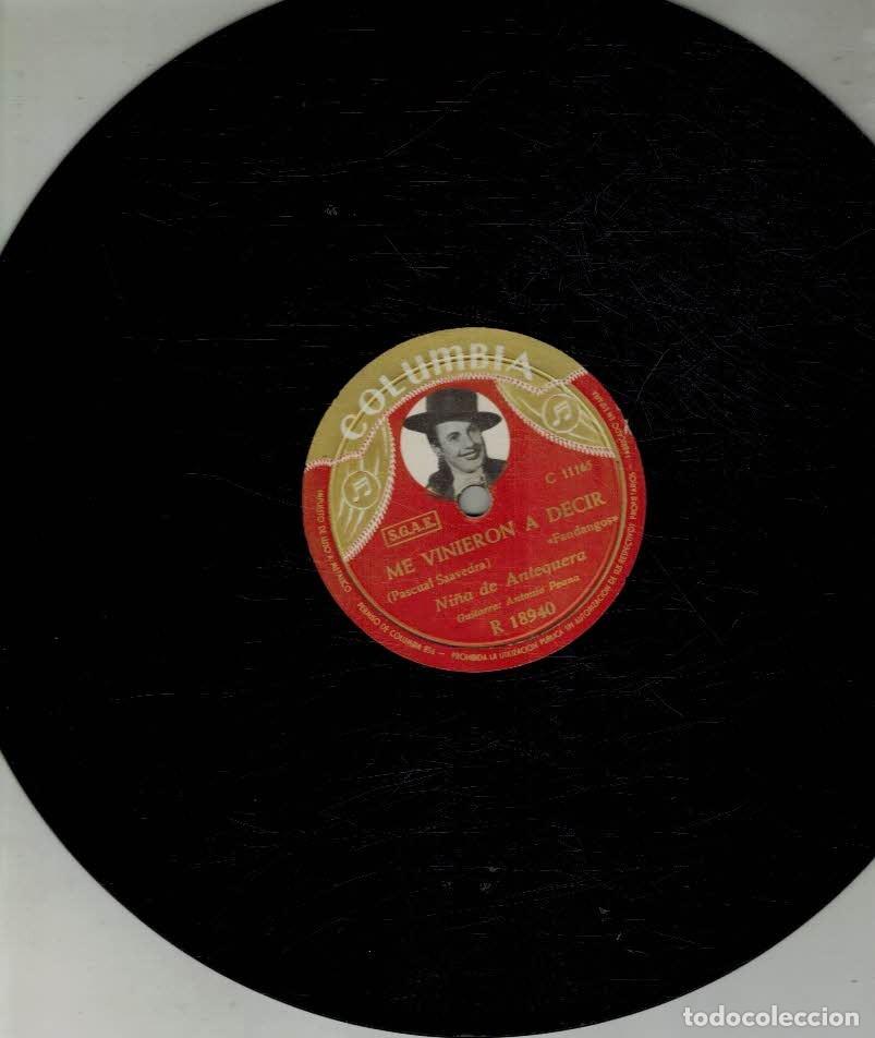 Discos de pizarra: Columbia. Me vinieron a decir. De Antequera a Sevilla - Foto 1