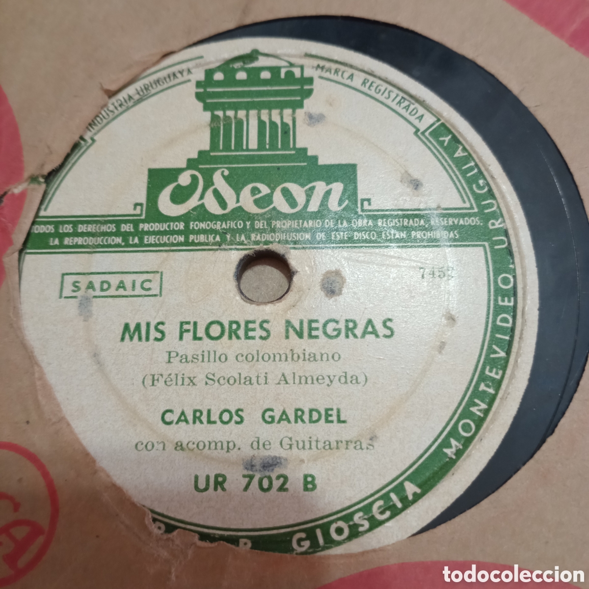 Discos de pizarra: MILONGA DEL 900- MIS FLORES NEGRAS- C.GARDEL - Foto 2