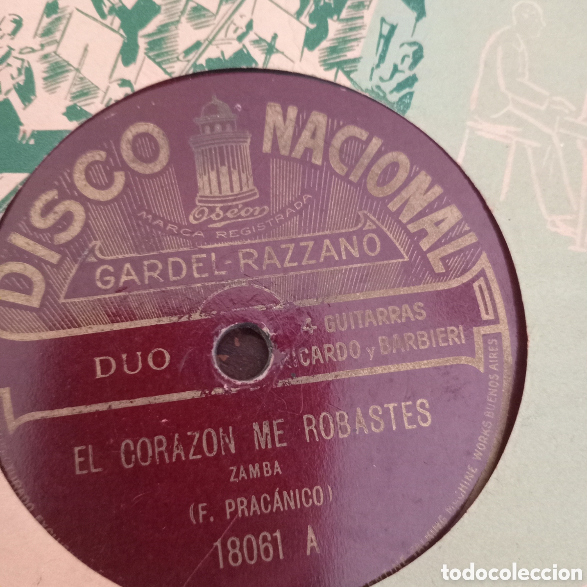 Discos de pizarra: EL CORAZON ME ROBASTES - LOCA - Foto 2