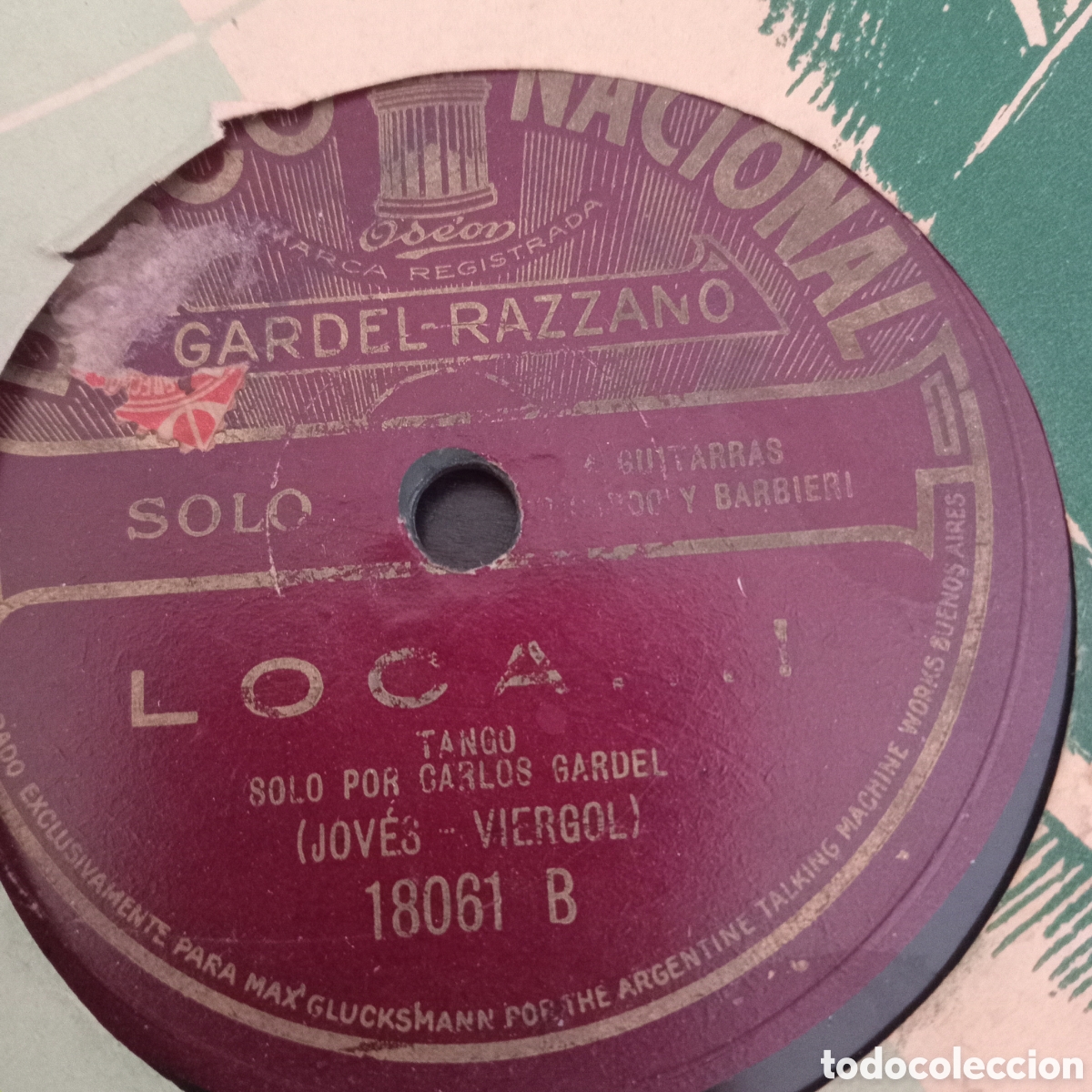 Discos de pizarra: EL CORAZON ME ROBASTES - LOCA - Foto 1