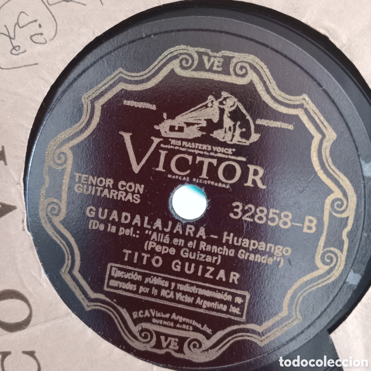 Discos de pizarra: ALLA EN EL RANCHO GRANDE -, TITO GUIZAR - Foto 2