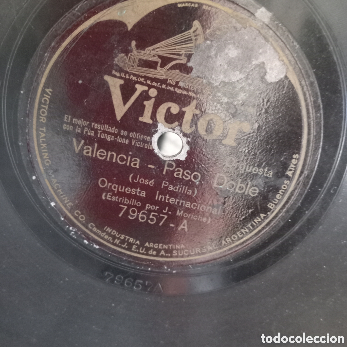 Discos de pizarra: LA COMPARSITA Y VALENCIA- TANGO Y PASO DOBLE - Foto 2