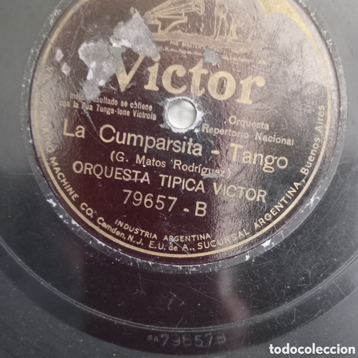 Discos de pizarra: LA COMPARSITA Y VALENCIA- TANGO Y PASO DOBLE - Foto 1