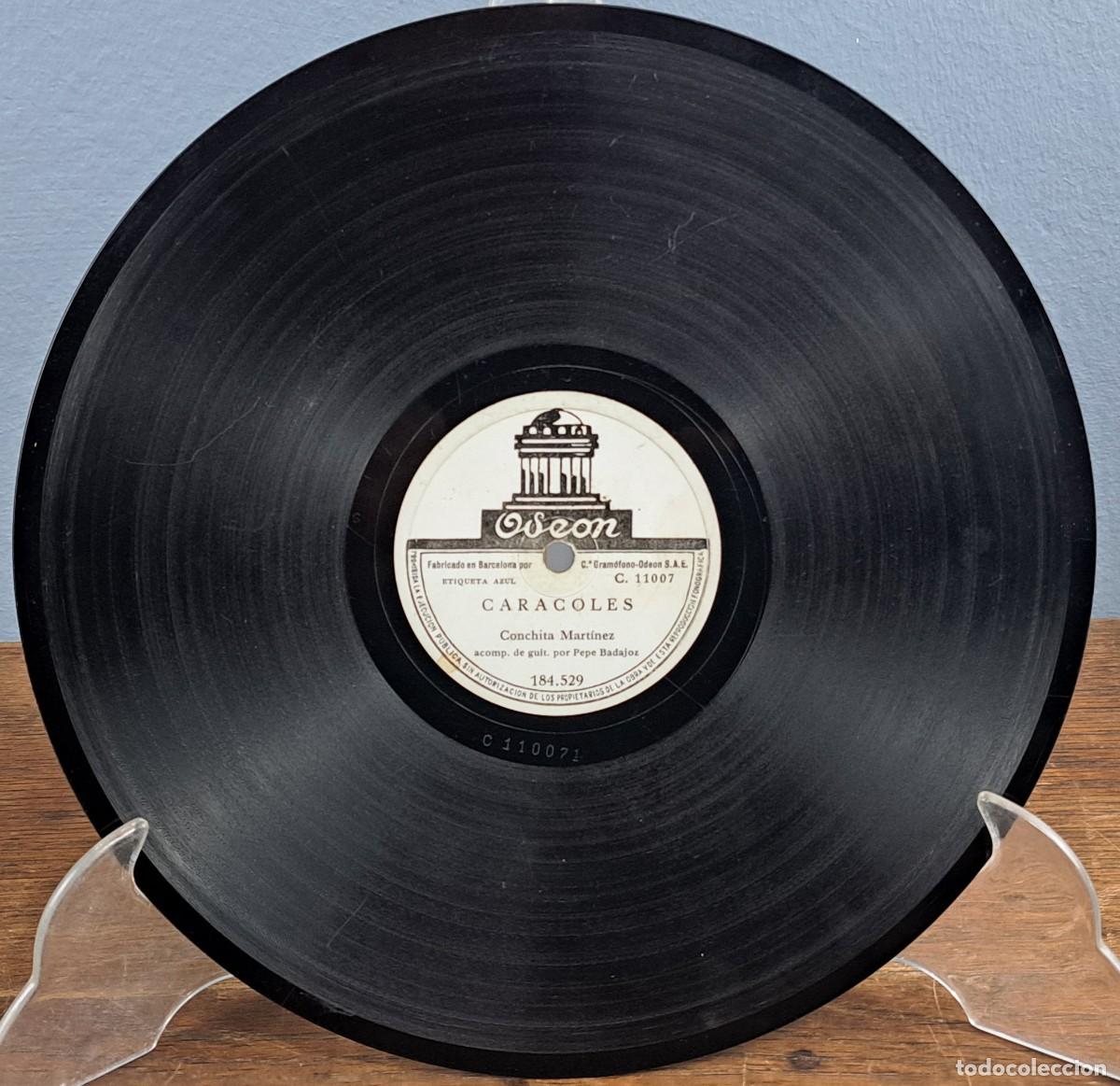Discos de pizarra: Conchita Mart&iacute;nez, Caracoles y Tanguillo de C&aacute;diz. Odeon - Foto 2