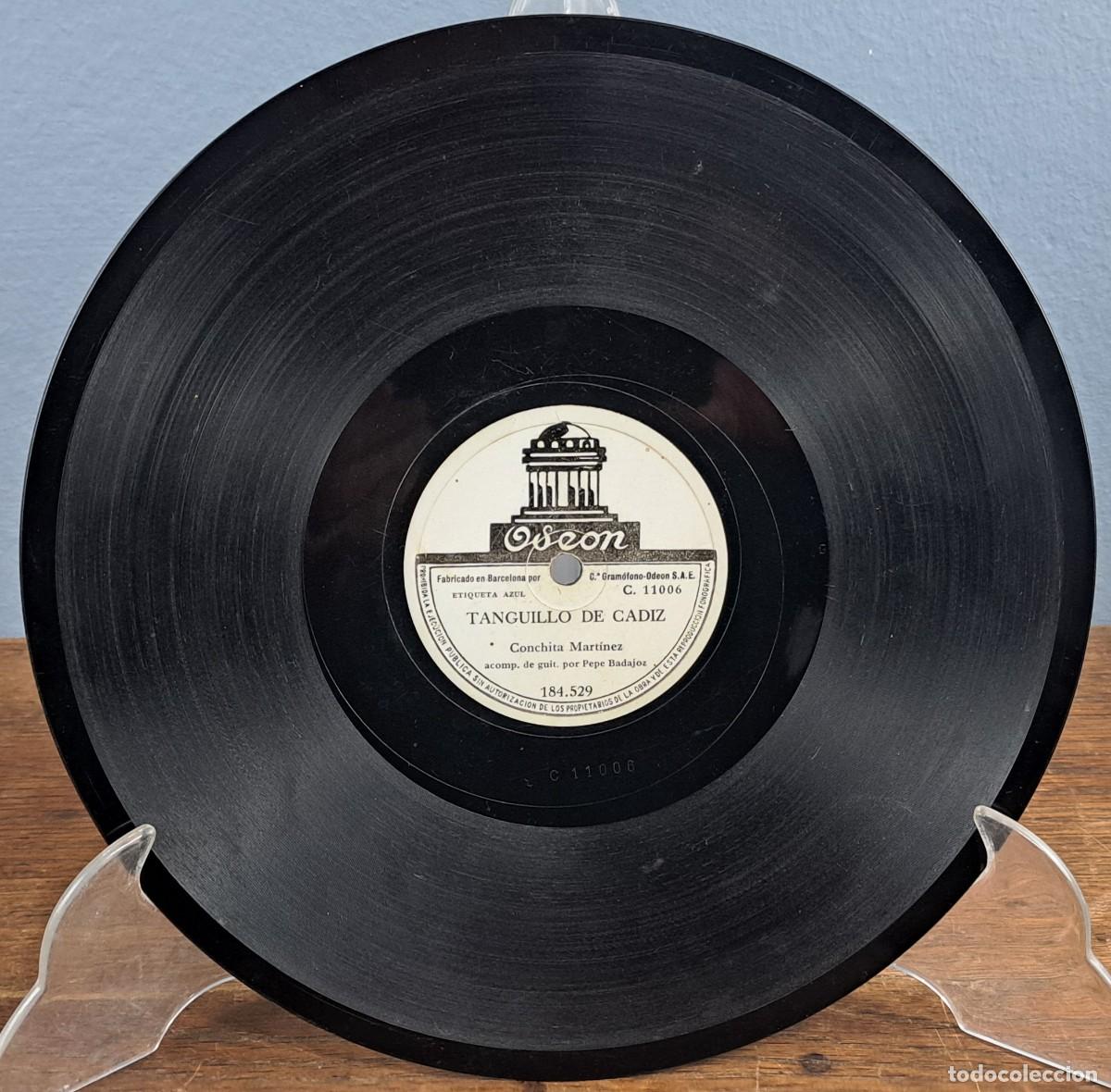 Discos de pizarra: Conchita Mart&iacute;nez, Caracoles y Tanguillo de C&aacute;diz. Odeon - Foto 4