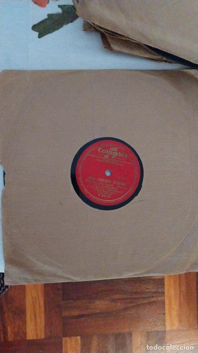 Discos de pizarra: Disco pizarra Columbia , Qu&eacute; Quieres Tomar y Espejismo azul