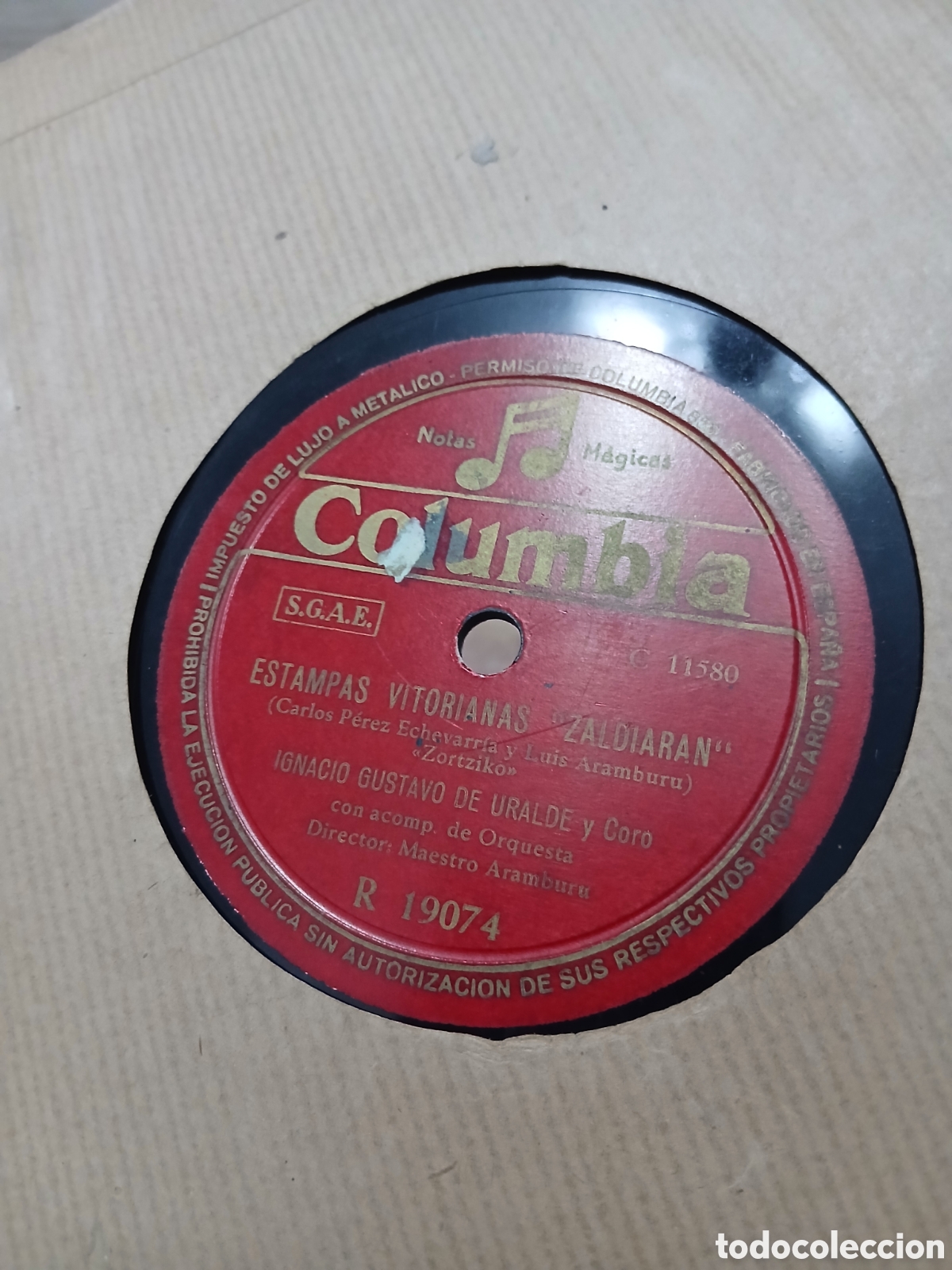 Discos de pizarra: 3 Discos Vascos Felipe Suso, M Isabel de Uralde - Foto 2