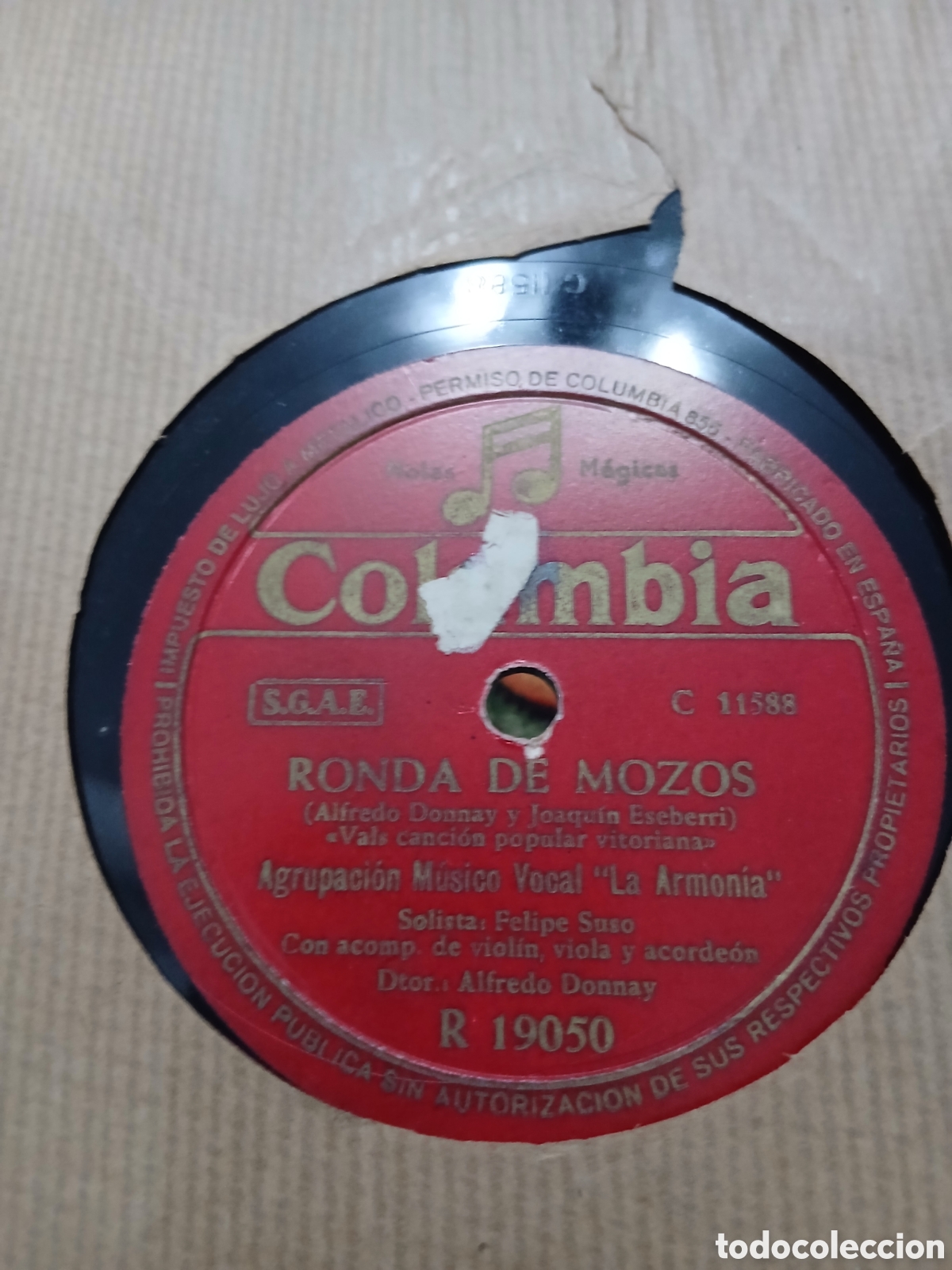 Discos de pizarra: 3 Discos Vascos Felipe Suso, M Isabel de Uralde - Foto 9