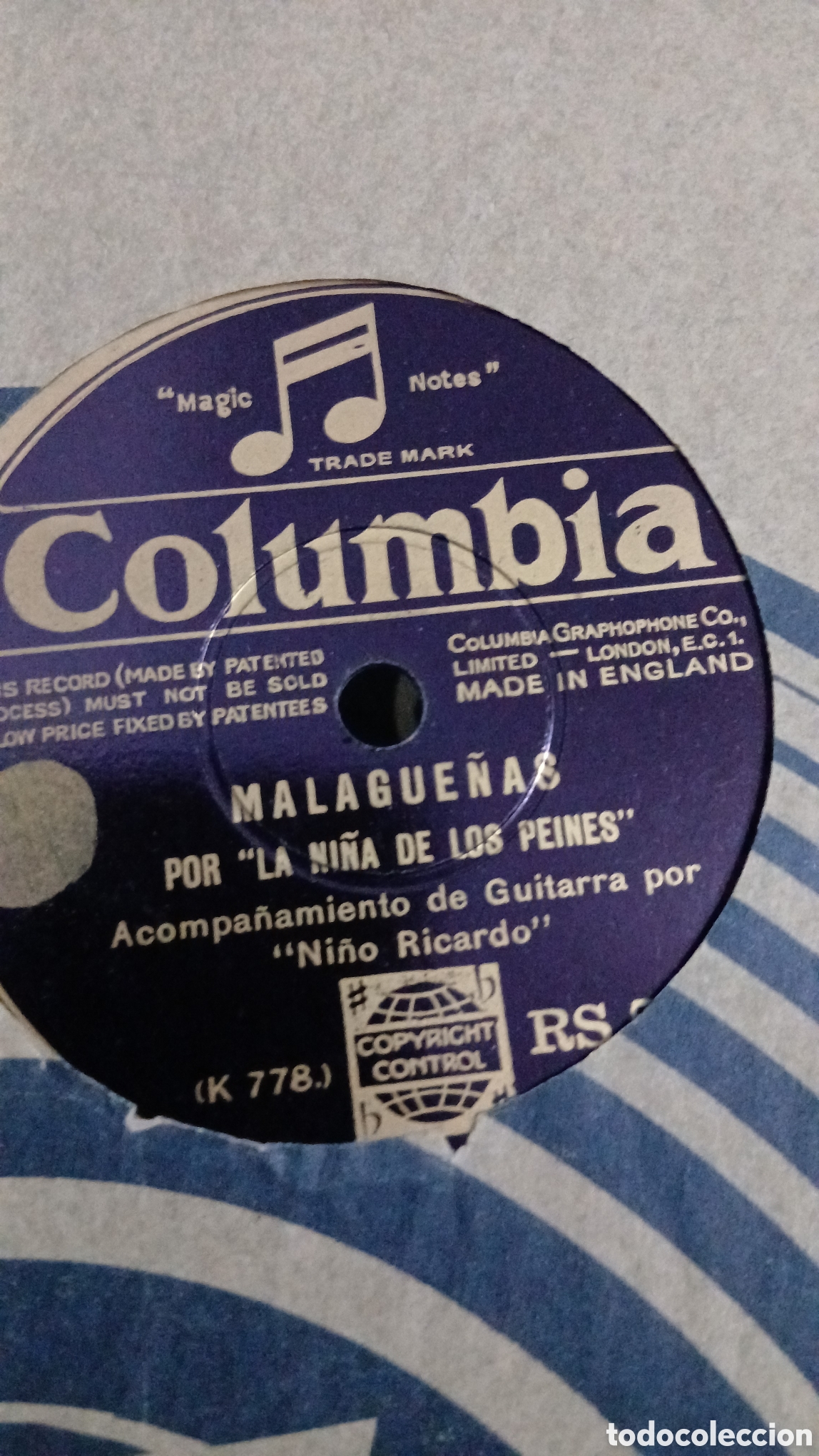 Discos de pizarra: 3 Discos de pizarra ed. Inglesa NI&Ntilde;A DE LOS PEINES - Foto 2