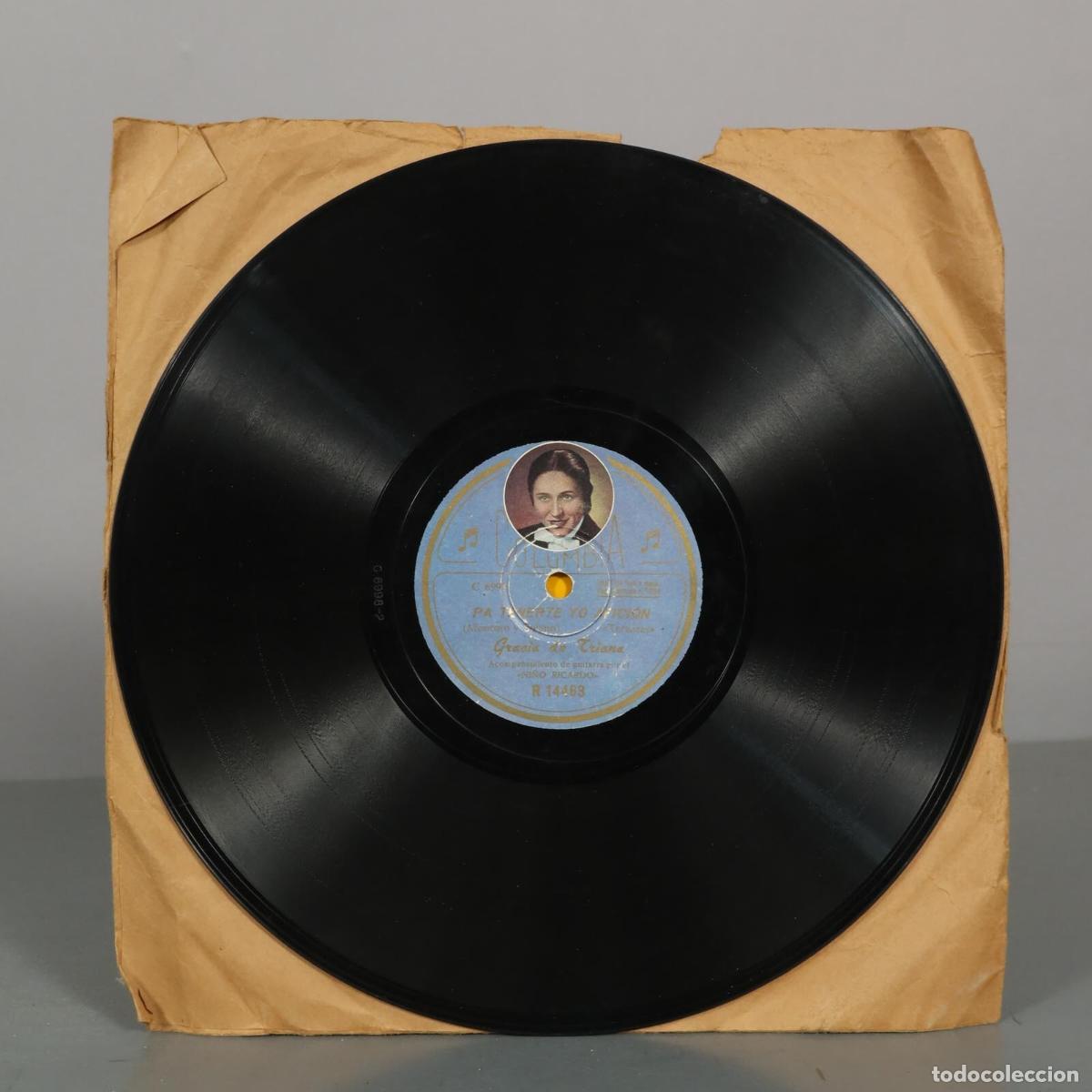 Schellackplatten: DISCO DE PIZARRA. ALEGRIAS DEL PA&Ntilde;UELO. PA TENERTO YO. GRACIA DE TRIANA