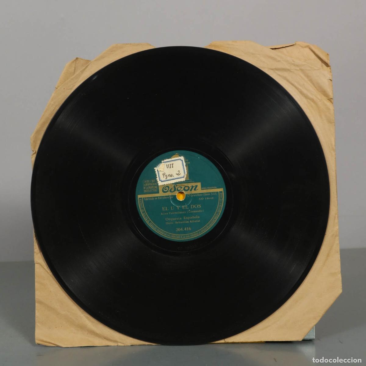 Discos de pizarra: DISCO DE PIZARRA. RAPSODIA VALENCIANA. EL U Y EL DOS. DIR SEBASTIAN ALBALAT