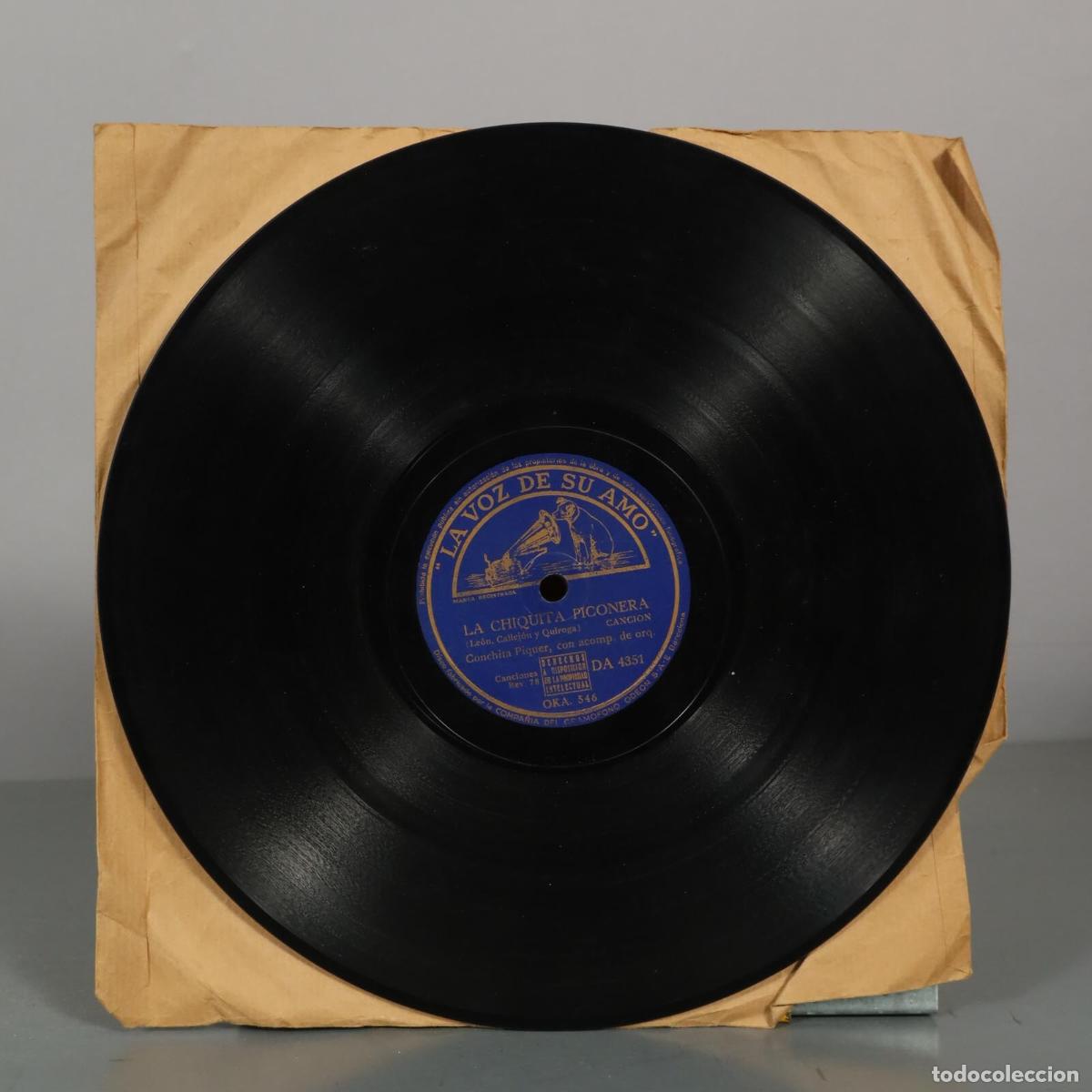 Discos de pizarra: DISCO DE PIZARRA. DO&Ntilde;A LUZ. LA CHIQUITA PICONERA. CONCHITA PIQUER